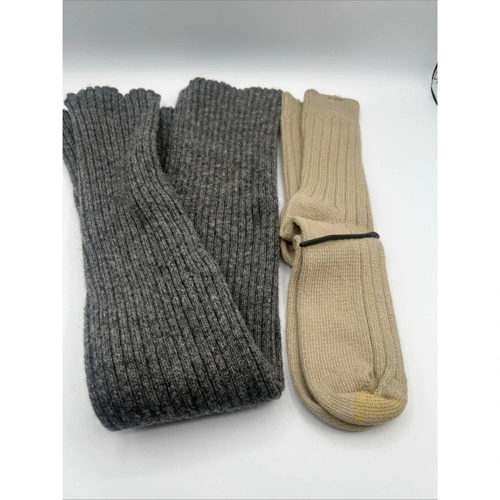 Womens Chunky Leg Warmers Gray Winter‎ Knit Wool Casual Ballet & Gold Toe Socks